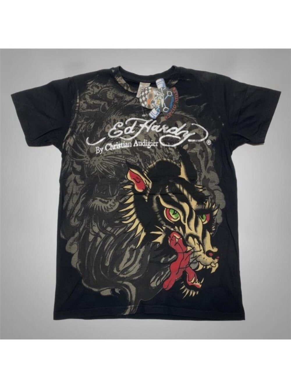 Ed Hardy Vintage Tattoo T-Shirt Men's Black Graphic Christian Audigier New SMALL